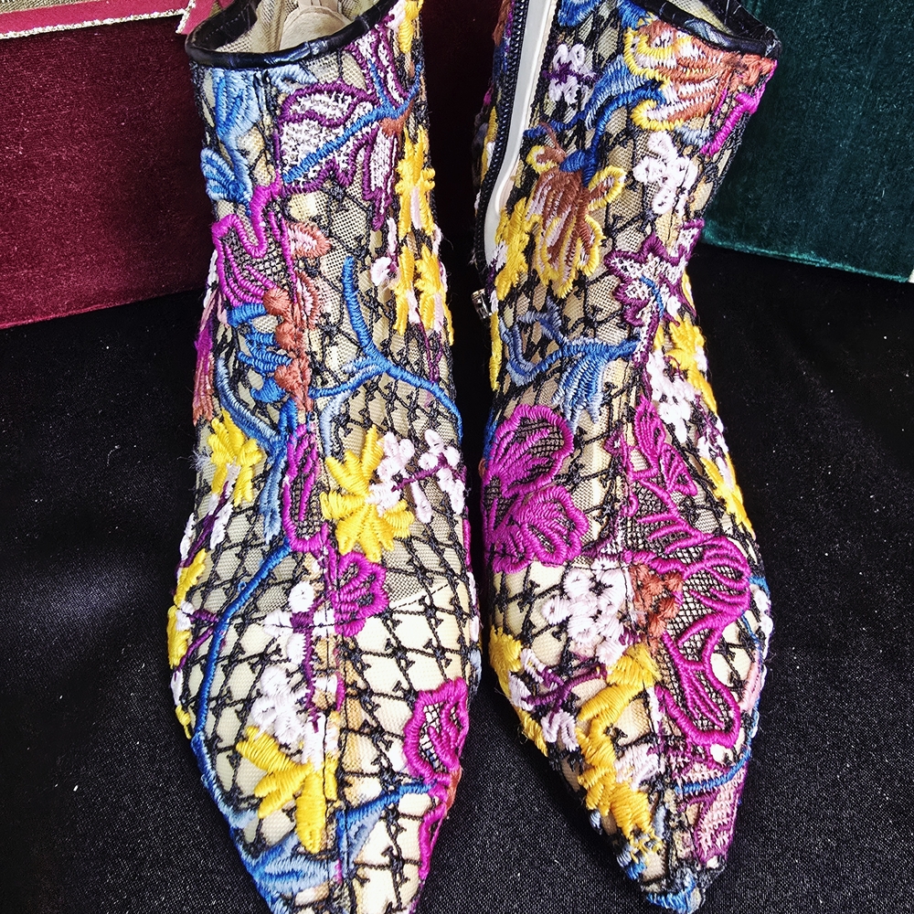 Floral Embroidered Ankle Boots - image 2